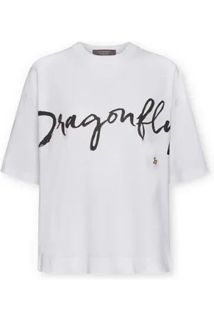 Elena Miro Top, Dame, Hvid, XS, Bomuld, T-shirt med skrift 