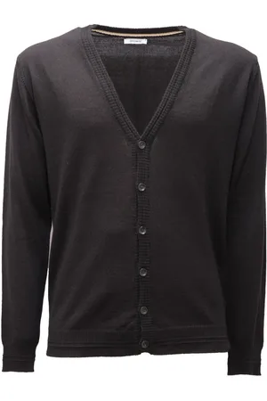 OFFICINA 36 Strik, Herre, Sort, S, Uld, Uld Cardigan Sweater Made in Italy