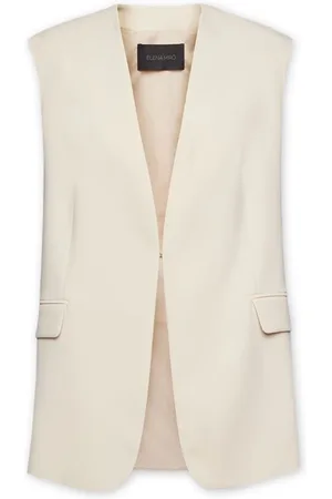 Elena Miro Jakke, Dame, , 2XL, Elegant ærmeløs blazer