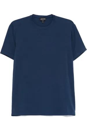 Giorgio Armani Top, Herre, Blå, L, Navy Crew Neck T-shirt