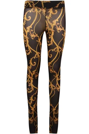 Ganni Bukser, Dame, Flerfarvet, XS, Sorte leggings med model T3000