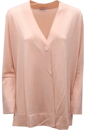 KANGRA CASHMERE Strik, Dame, Lyserød, S, Cashmere, Silk/Cashmere Cardigan Sweater 7571 Model