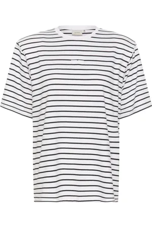 Gestuz Top, Dame, Sort, XL, Uld, Stribet Tee Top Hvid Sort