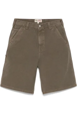 STUSSY Shorts, Herre, Brun, W30, Brun Shorts med Olivengrønne Accenter