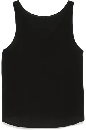 Emporio Armani Top, Dame, Sort, XS, Sort Wrap V-Hals Ærmeløs Top