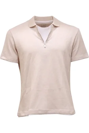 ELEVENTY Top, Herre, Hvid, XS, Platinum Zip Skjorte Made in Italy