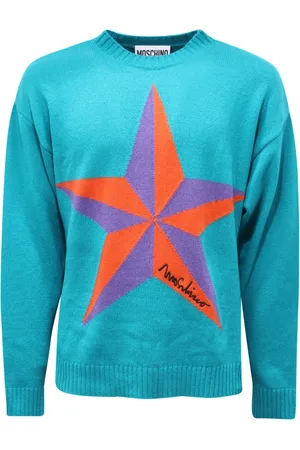 Moschino Strik, Herre, Blå, M, Kashmir Couture Sweater Made in Italy