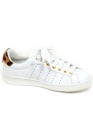 Dsquared2 Sko, Dame, Hvid, 38 1/2 EU, Vintage Effekt Sneaker Santa Monica Sko