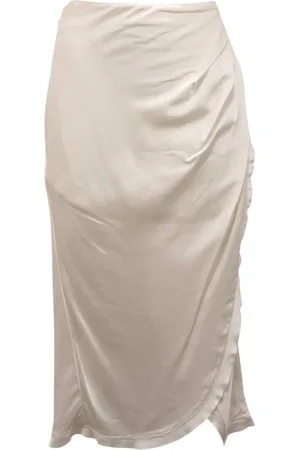 Pinko Nederdel, Dame, Hvid, XS, Satin, Satin fluid jump nederdel hvid