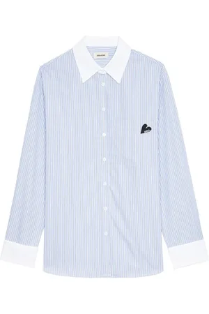 Zadig & Voltaire Bluser & Skjorter, Dame, Blå, M, Uld, Stilfuld Skjorte til Mænd