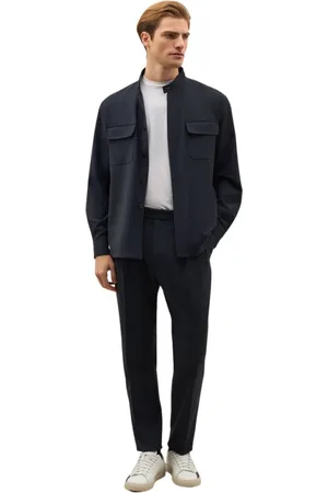 Boglioli Jakke, Herre, Blå, XL, Uld, Strækuld Canva Guru Overshirt