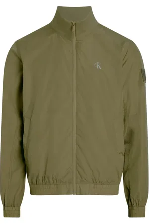 Calvin Klein Jakke, Herre, Grøn, M, Nylon, Nylon Casual Jakke Ribbet Krave
