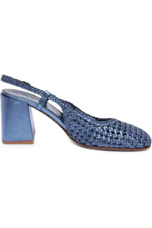 Pon´s quintana Sko, Dame, Blå, 36 EU, Læder, Metallic slingback sko Osaka model