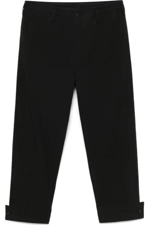 YOHJI YAMAMOTO Bukser, Herre, Sort, M, Sorte bukser med knapper og lommer