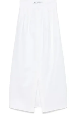 Max Mara Nederdel, Dame, Hvid, 2XS, Bomuld, Elegant Flowing Maxi Skirt