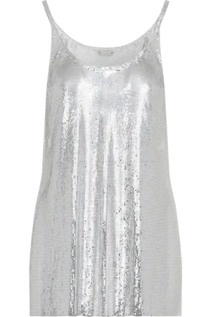 Paco rabanne Top, Dame, Grå, XS, Metallic Topwear til Kvinder