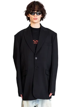 Vetements Jakke, Herre, Sort, M, Sort skræddersyet broderet jakke