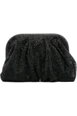BENEDETTA BRUZZICHES Taske, Dame, Sort, ONE SIZE, Satin, Sort Krystalbesat Mesh Clutch
