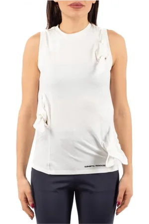 Elisabetta Franchi Top, Dame, Hvid, XS, Ærmeløs Top