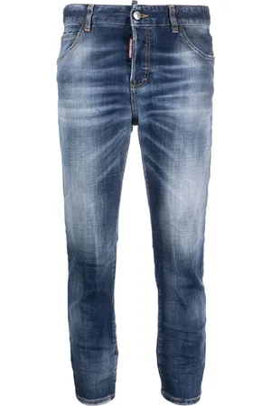 Dsquared2 Jeans, Dame, Blå, M, Uld, Stilfulde Denim Jeansbukser