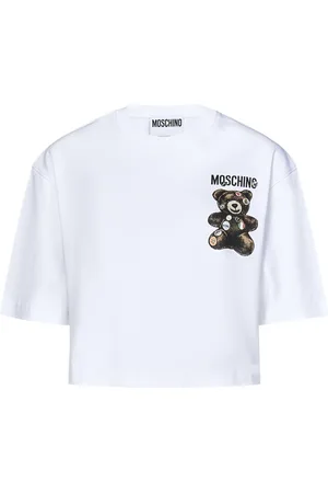 Moschino Top, Dame, Hvid, S, Bomuld, Hvide T-shirts og Polos med Teddy Bear Print