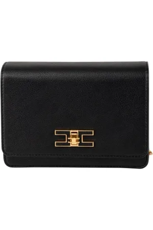 Elisabetta Franchi Taske, Dame, Sort, ONE SIZE, Uld, Elegant Skuldertaske