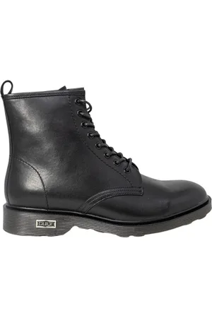 Cult Sko, Herre, Sort, 40 EU, Læder, Sort Læder LaceUp Combat Støvler