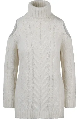 P.A.R.O.S.H. Strik, Dame, , M, Uld, Alpaka Cable Sweater med åbne skuldre