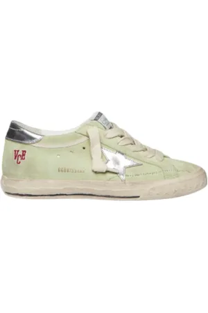 Golden Goose Sko, Dame, Grøn, 37 EU, Læder, Ødelagt Stjerne Ruskind Sneakers