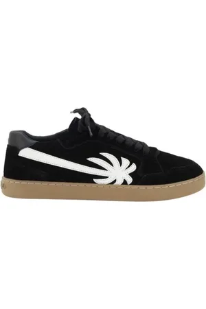 Palm Angels Sko, Herre, Sort, 45 EU, Suede, Suede Sneakers med Kontrasterende Sål