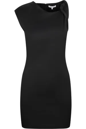 Helmut Lang Kjole, Dame, Sort, XS, Uld, Asymmetrisk Skulder Mini Kjole