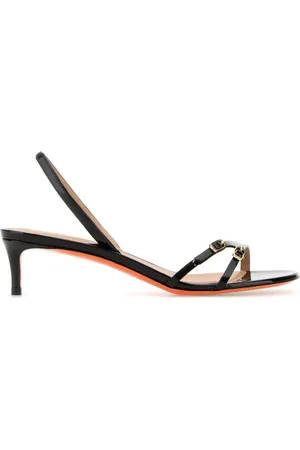 santoni Sko, Dame, Sort, 38 EU, Læder, Sort læder Virna sandaler