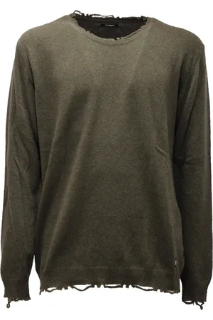 OFFICINA 36 Strik, Herre, Grøn, 2XL, Uld, Vintage Grøn Uld Sweater
