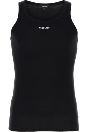 VERSACE Top, Herre, Sort, XL, Bomuld, Ribbet Bio Bomuld Tank Top