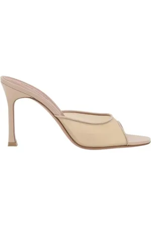 Amina Muaddi Sko, Dame, , 36 EU, Tyl, Mesh Slingback Heels Style Alebeige