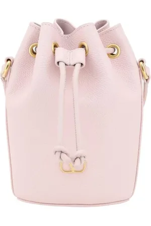 VALENTINO GARAVANI Taske, Dame, Lyserød, ONE SIZE, Læder, Mini VLogo Bucket Taske i Hammered Læder