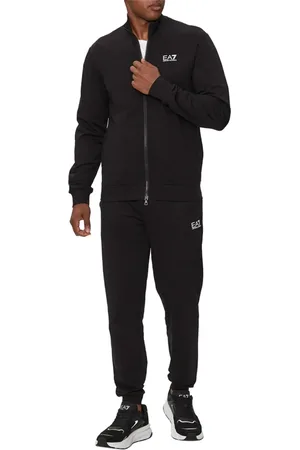 EA7 Sport, Herre, Sort, 3XL, Bomuld, Dynamisk Sort Sporty Tracksuit