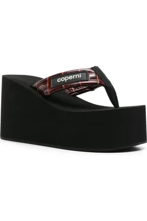 COPERNI Sko, Dame, Sort, 39 EU, Sort Croco Kile Sandaler med Logo