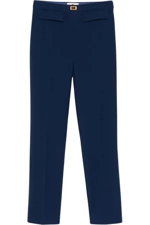Elisabetta Franchi Bukser, Dame, Blå, M, Uld, Blå Slim Bukser Essential Kollektion