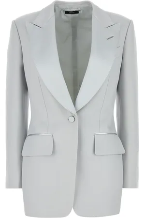 Tom Ford Jakke, Dame, Grå, 2XS, Uld, Tuxedo Jacket til kvinder