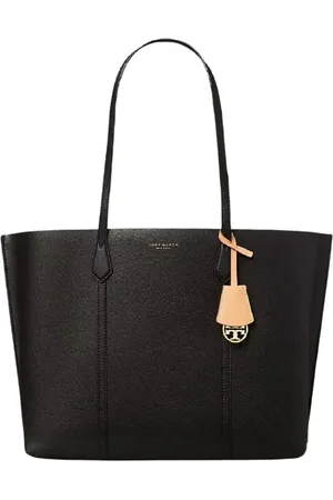 Tory Burch Taske, Dame, Sort, ONE SIZE, Læder, Sort læder håndtaske med charm
