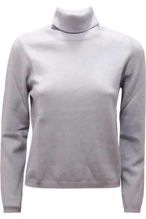 KANGRA CASHMERE Strik, Dame, Blå, XS, Kashmir Turtleneck Sweater Made in Italy