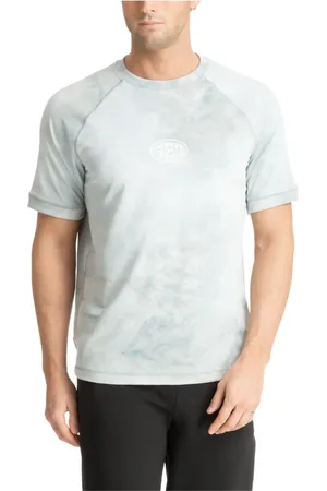EA7 Top, Herre, Blå, M, Polyester, Abstrakt Multifarvet Logo T-shirt