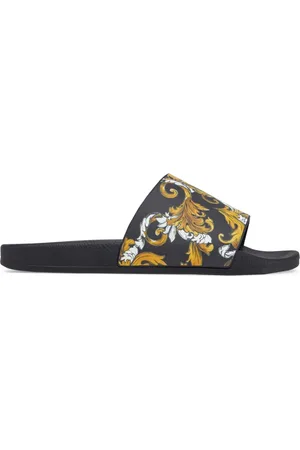 VERSACE Sko, Dame, Flerfarvet, 39 EU, Barok Slide Sandaler