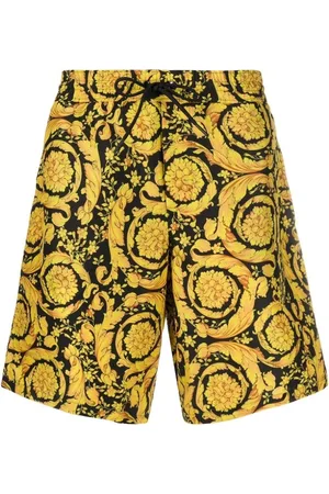 VERSACE Shorts, Herre, Gul, XL, Uld, Barocco-print Strandtøj Undertøj
