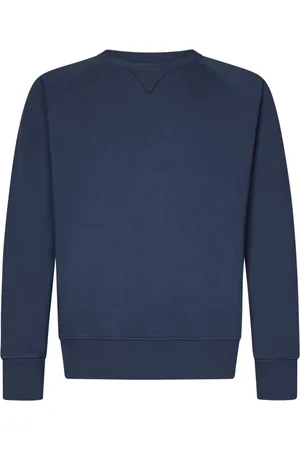 FORTELA Strik, Herre, Blå, XL, Bomuld, Blå Crewneck Sweatshirt Raglan Ærmer