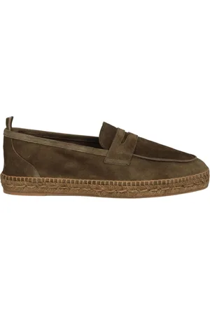 Castaner Sko, Herre, Grøn, 43 EU, Suede, Suede Loafers med Jute Mellemsål