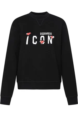 Dsquared2 Sweathshirts & Hoodies, Dame, Sort, M, Bomuld, Italienske Sweatshirts