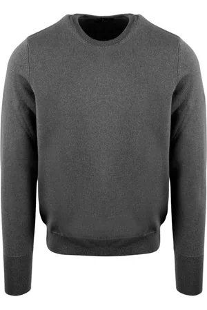 DRUMOHR Strik, Herre, Grå, 2XL, Cashmere, Kashmir Crewneck Sweater Fw22 Italien