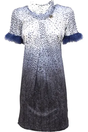 Blugirl Kjole, Dame, Flerfarvet, XS, Rayon, Folies rayon hvid kjole